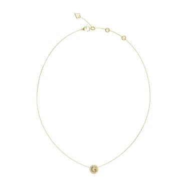 Guess G Crystal G Coin Pavé Gold Tone Necklace 16-18"
