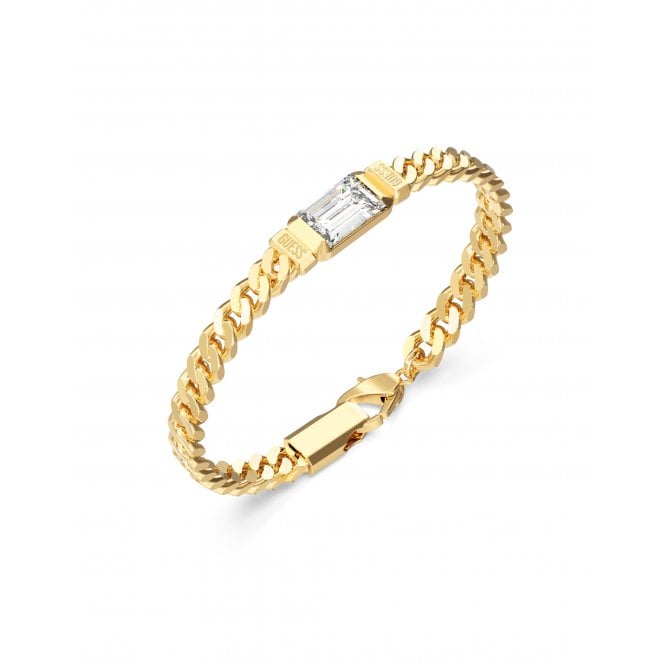 Guess Jewellery Guess Gents Barrio Sumpremo Tag Gold Tone Bracelet 21cm