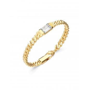 Guess Gents Barrio Sumpremo Tag Gold Tone Bracelet 21cm