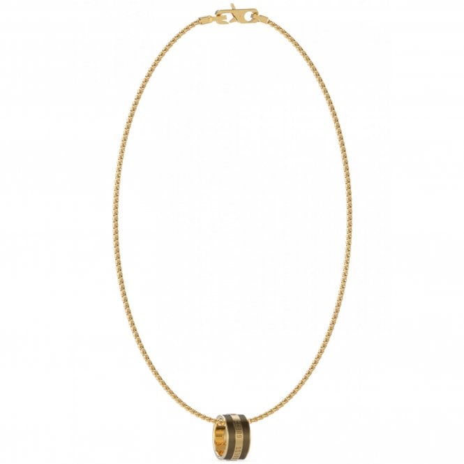 Guess Jewellery Guess Gents Legacy Textured Round Gold Tone Necklace 53cm