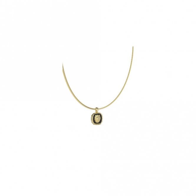 Guess Jewellery Guess Gents Lion King Coin Gold Tone Necklace 1.8cm, 21