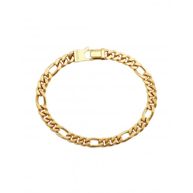 Guess Jewellery Guess Gents Lo Studio Alternated Chain Gold Tone Bracelet 19cm