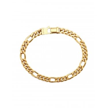 Guess Gents Lo Studio Alternated Chain Gold Tone Bracelet 19cm