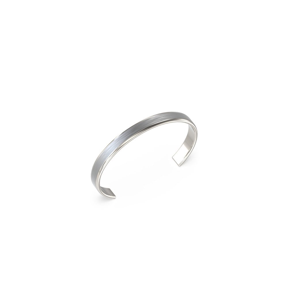 Guess Jewellery Silver Guess Gents Pitstop Brushed C Bangle Size 1