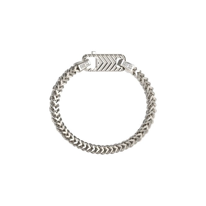 Guess Jewellery Guess Gents Pitstop Textured Hook Chain Bracelet 0.8cm, 21cm