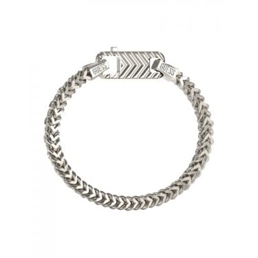 Guess Gents Pitstop Textured Hook Chain Bracelet 0.8cm, 21cm