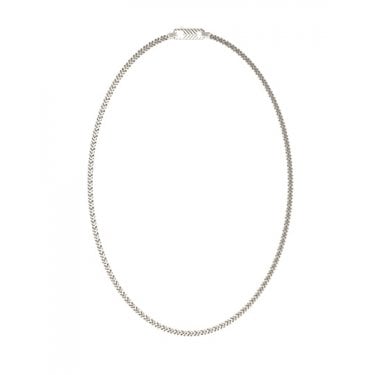 Guess Gents Pitstop Textured Hook Chain Necklace 0.8cm, 21"