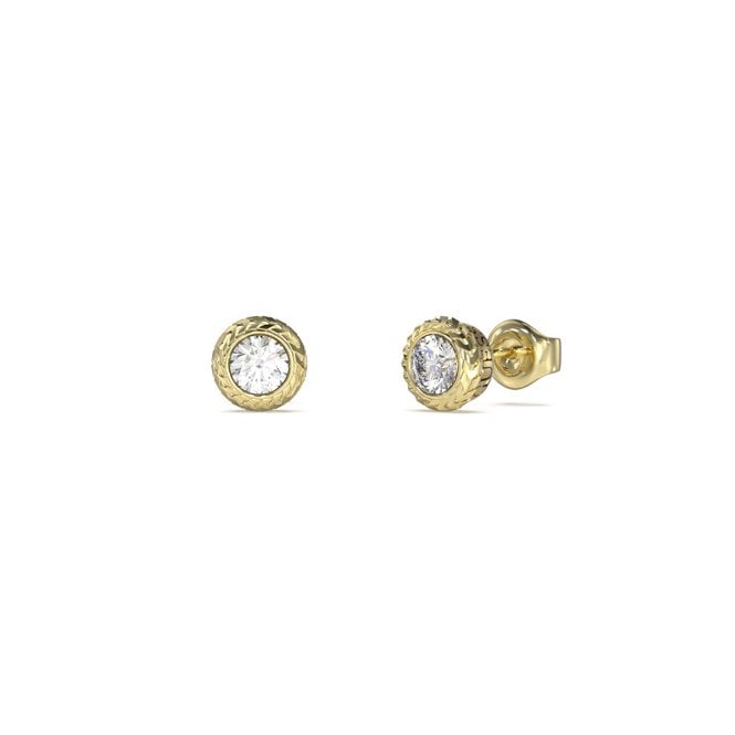 Guess Jewellery Guess Gents Sailor Knot Crystal Gold Tone Stud Earrings 0.8cm