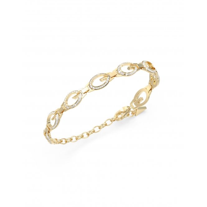Guess Jewellery Guess Heart G Camden Crystal Gold Tone Bracelet 17.2cm + 3.8cm