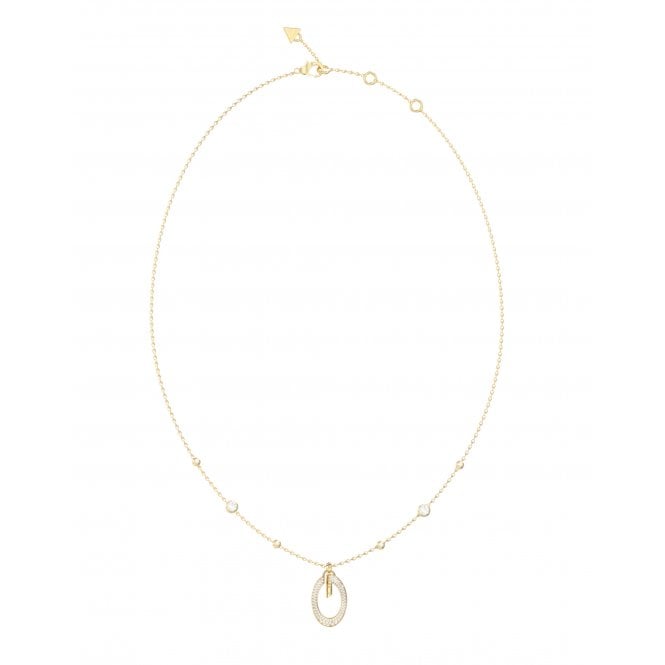 Guess Jewellery Guess Heart G Camden Crystal Gold Tone Necklace 45.7cm + 5cm