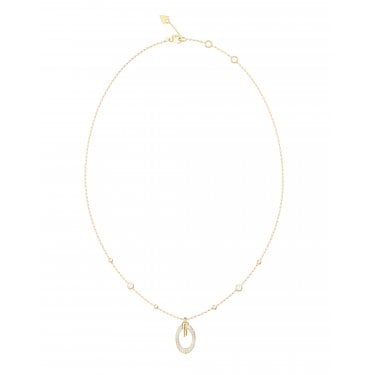 Guess Heart G Camden Crystal Gold Tone Necklace 45.7cm + 5cm