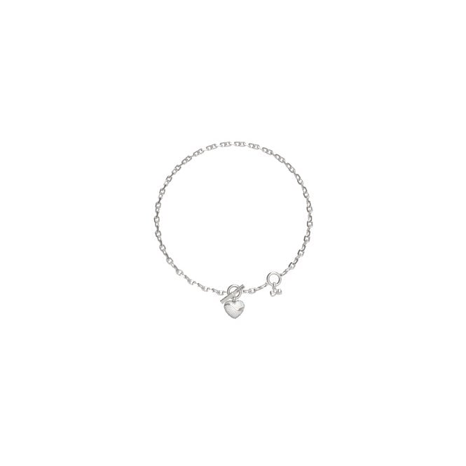 Guess Jewellery Guess In My Heart Crystal Heart T-Bar Necklace 2.5 x 2.1cm, 45.7cm