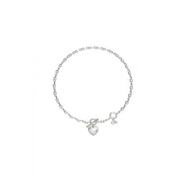 Guess In My Heart Crystal Heart T-Bar Necklace 2.5 x 2.1cm, 45.7cm