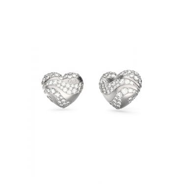 Guess In My Heart Crystal Heart Wave Stud Earrings 1.3cm