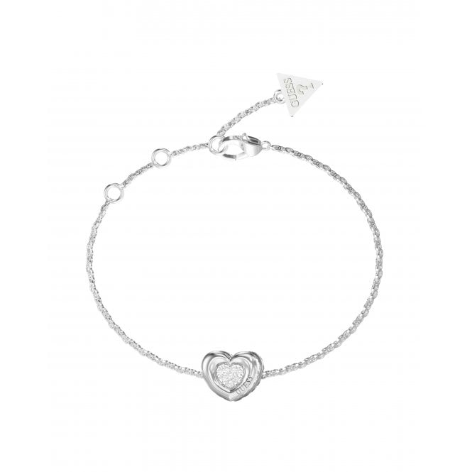 Guess Jewellery Guess L.O.V.E Pavé Heart Bracelet 1.4cm, 22cm  
