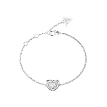 Guess L.O.V.E Pavé Heart Bracelet 1.4cm, 22cm 