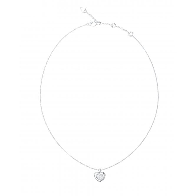 Guess Jewellery Guess L.O.V.E Pavé Heart Necklace 16-18