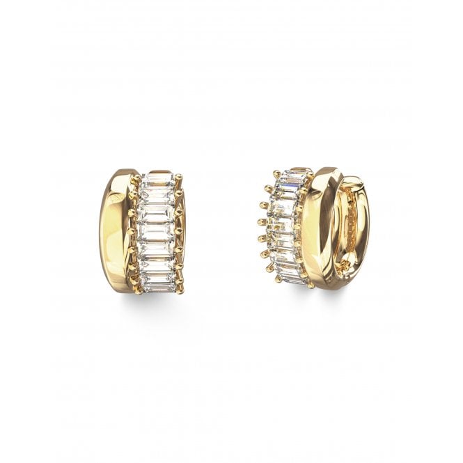 Guess Jewellery Guess Les Baguettes Gold Tone Hoop Earrings 1.2cm