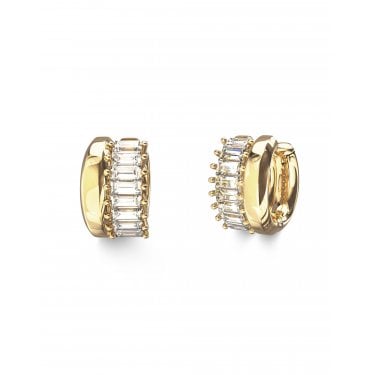 Guess Les Baguettes Gold Tone Hoop Earrings 1.2cm