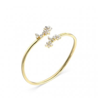 Guess Lily Flower CZ Gold Tone Bangle 5 x 6cm