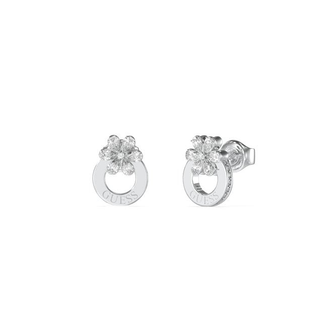 Guess Jewellery Guess Lily Flower CZ Stud Earrings 1.2cm