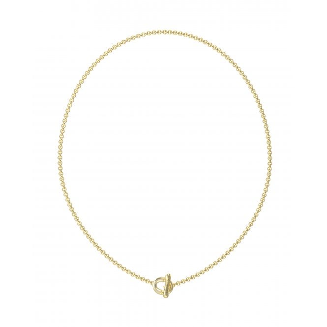 Guess Jewellery Guess Majorelle Link Pavé Gold Tone T-Bar Necklace 16