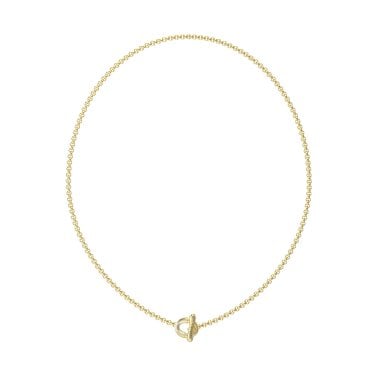 Guess Majorelle Link Pavé Gold Tone T-Bar Necklace 16"