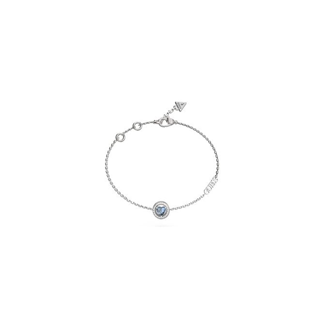 Guess Jewellery Guess M'ama Non M'ama Solitaire Crystal Heart Bracelet  1cm, 17-21cm