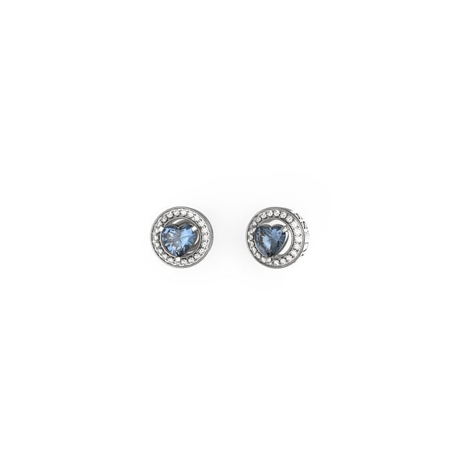 Guess Jewellery Guess M'ama Non M'ama Solitaire Crystal Heart Stud Earrings 1cm