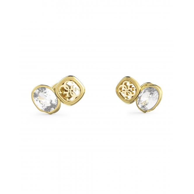 Guess Jewellery Guess Mamounia 4G CZ Gold Tone Stud Earrings 1.2cm