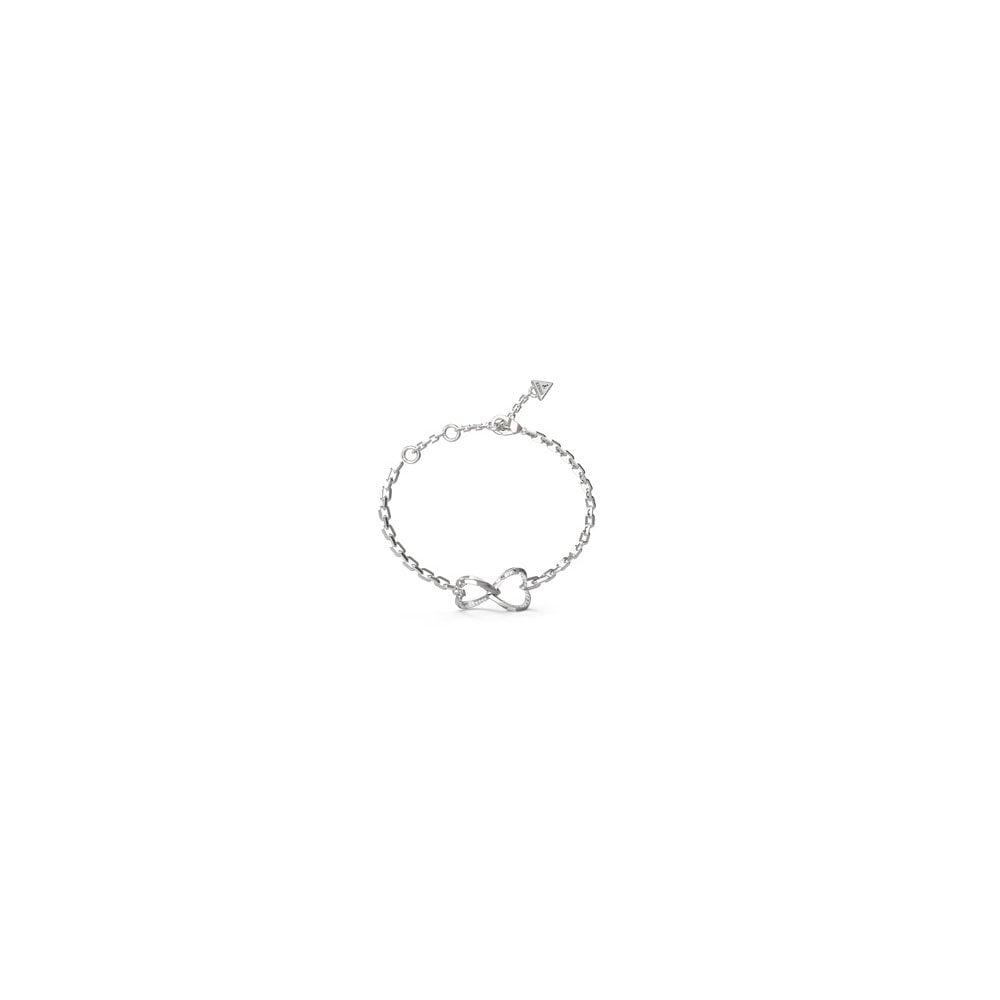 Guess Jewellery Women's Silver Guess Mon Amour Two Hearts Intertwined Bracelet, 17-21Cm 2Cm