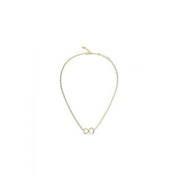 Guess Mon Amour Two Hearts Intertwined Gold Tone Necklace 2cm, 40-45cm