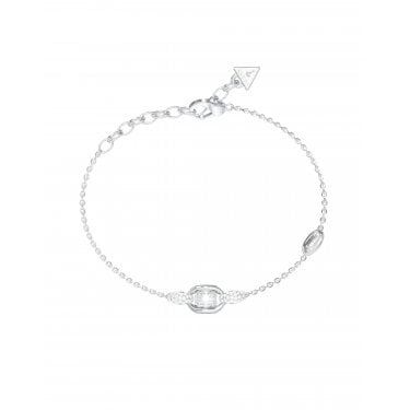 Guess Radiosa Silver Tone Gemstone Bracelet 17.2 + 3.8cm