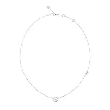 Guess Sparks CZ Coin Necklace 1.1cm, 16-18"