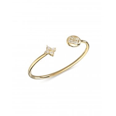 Guess Spinning Bloom Contrarie Flexi Gold Tone Bangle 5 - 6cm