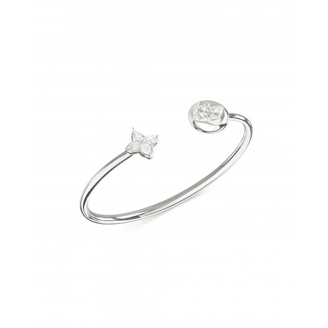Guess Jewellery Guess Spinning Bloom Contrarie Flexi Silver Tone Bangle 5 - 6cm
