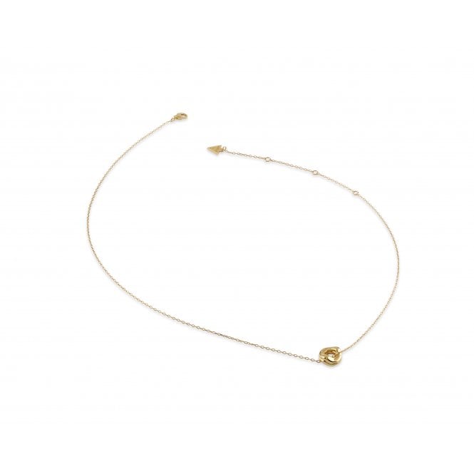 Guess Jewellery Guess Sterling Silver Fluid Double Wave Gold Tone Necklace 0.95cm, 16-18