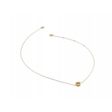 Guess Sterling Silver Fluid Double Wave Gold Tone Necklace 0.95cm, 16-18"