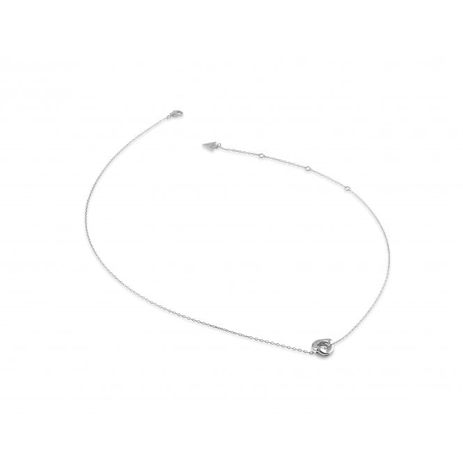 Guess Jewellery Guess Sterling Silver Fluid Double Wave Necklace 0.95cm, 16-18