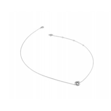 Guess Sterling Silver Fluid Double Wave Necklace 0.95cm, 16-18"