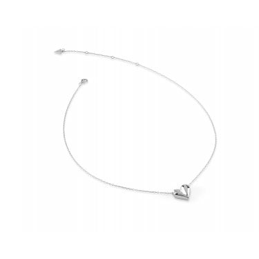 Guess Sterling Silver Fluid Heart Necklace 1.3cm, 16-18"
