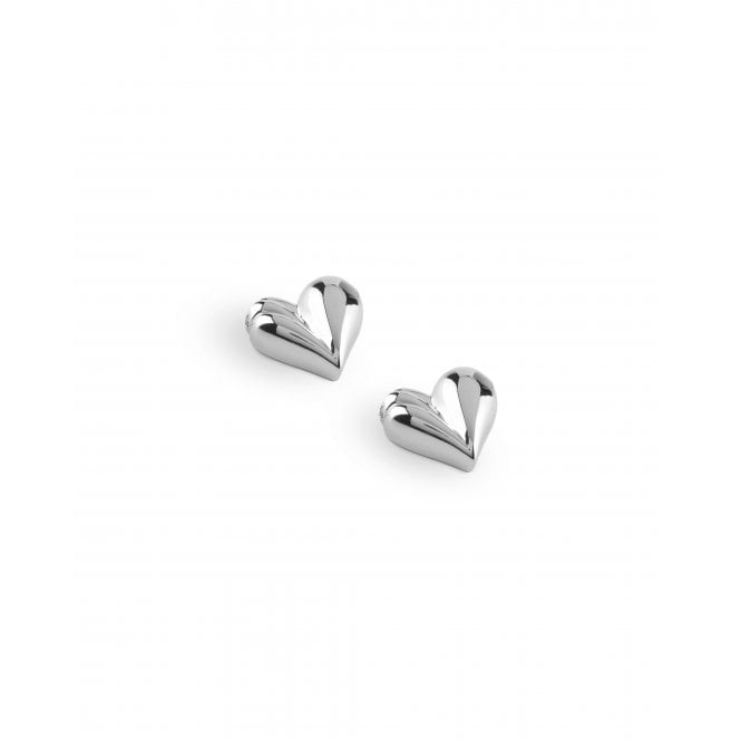 Guess Jewellery Guess Sterling Silver Fluid Heart Stud Earrings 1.5cm x 0.95cm