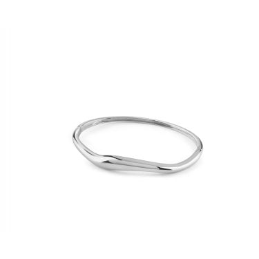 Guess Sterling Silver Fluid Single Wave Bangle 0.8cm, 6 x 5cm 