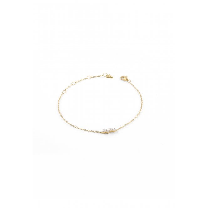 Guess Jewellery Guess Sterling Silver Jardin Crystals Gold Tone Bracelet 0.9cm, 17.2cm + 3.8cm 