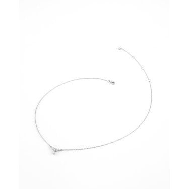 Guess Sterling Silver Jardin Crystals Necklace 1cm, 16-18"