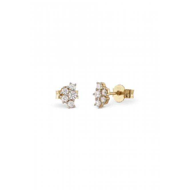 Guess Jewellery Guess Sterling Silver Jardin Pavé Gold Tone Stud Earrings 0.75cm