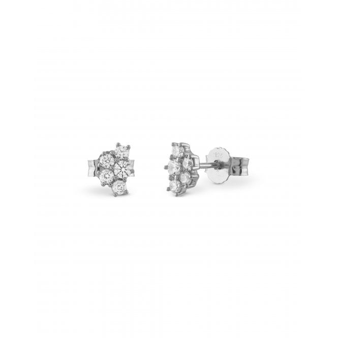Guess Jewellery Guess Sterling Silver Jardin Pavé Stud Earrings 0.75cm 