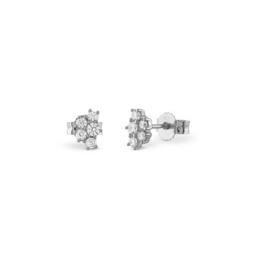Guess Sterling Silver Jardin Pavé Stud Earrings 0.75cm 