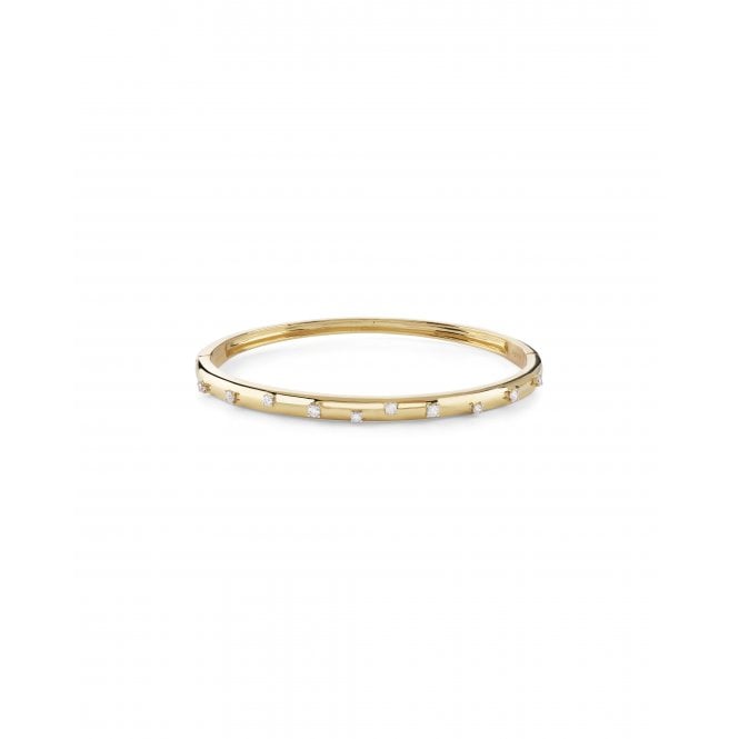 Guess Jewellery Guess Sterling Silver Nuances CZ Gold Tone Bangle 0.5cm, 6 x 5cm