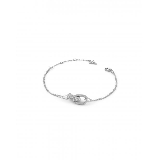 Guess Jewellery Guess Sterling Silver Nuances CZ Two Links Bracelet 1.2cm, 17.2cm + 3.8cm 